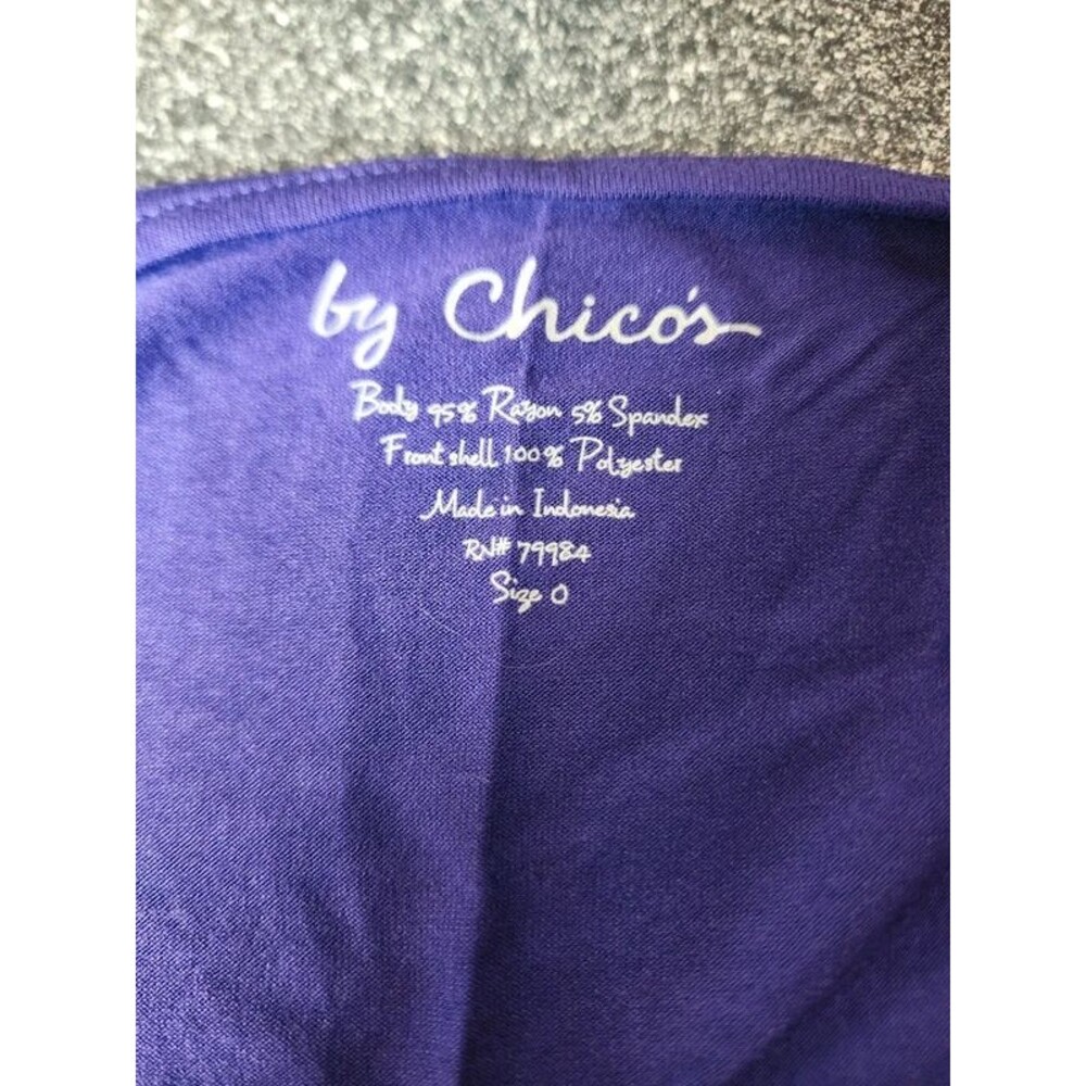 Chico's Sz 0 Shimmering Sequin Blouse Tank Purple Multi Holiday New Year Modern - Picture 5 of 7